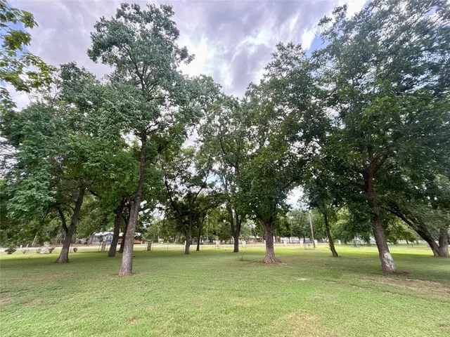 a big yard with lots of green space and trees