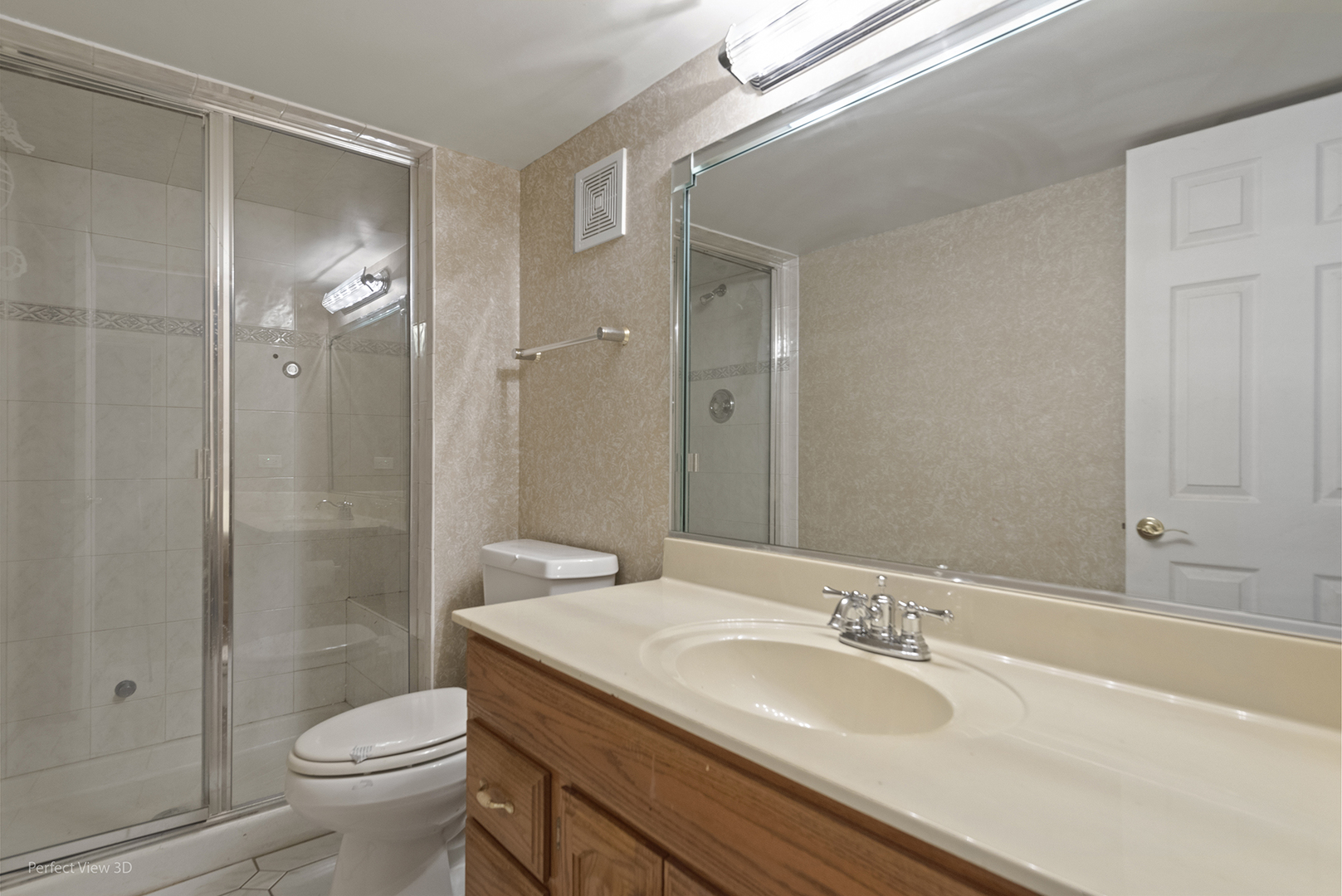 13172 Briar Patch Lane Lemont, IL 60439 - Photo 18 of 26 a bathroom with a granite countertop sink a toilet a shower and a mirror