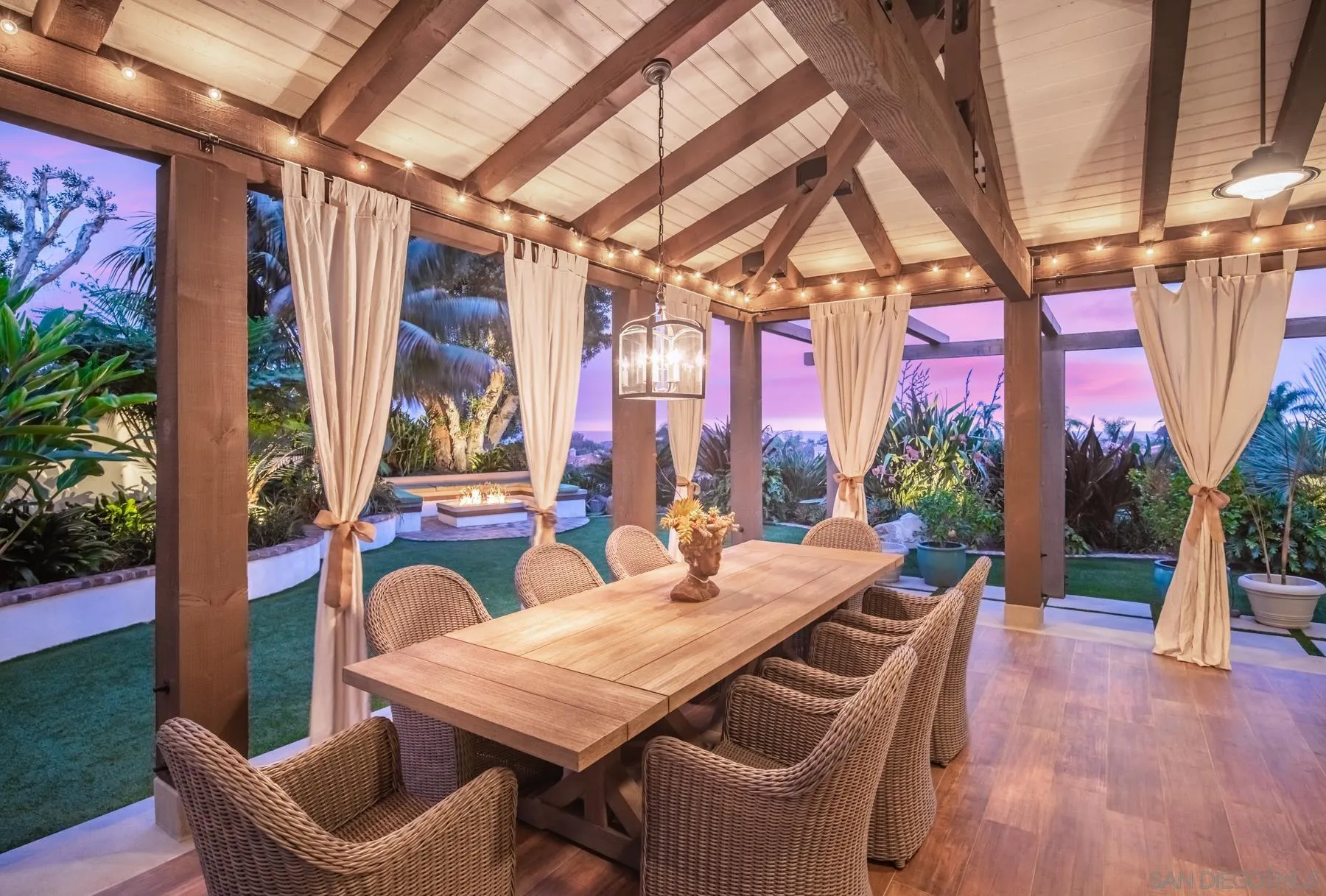 a outdoor space with patio furniture