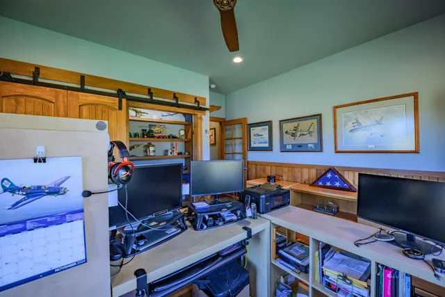 a room with musical instruments