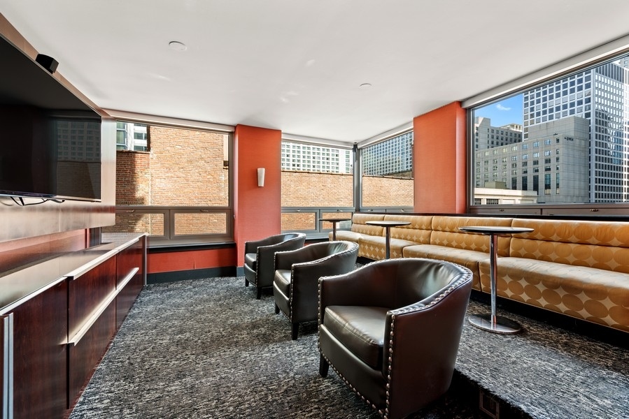 440 North Wabash Avenue, Unit 4706 Chicago, IL 60611 - Photo 21 of 29 a living room with furniture and a flat screen tv
