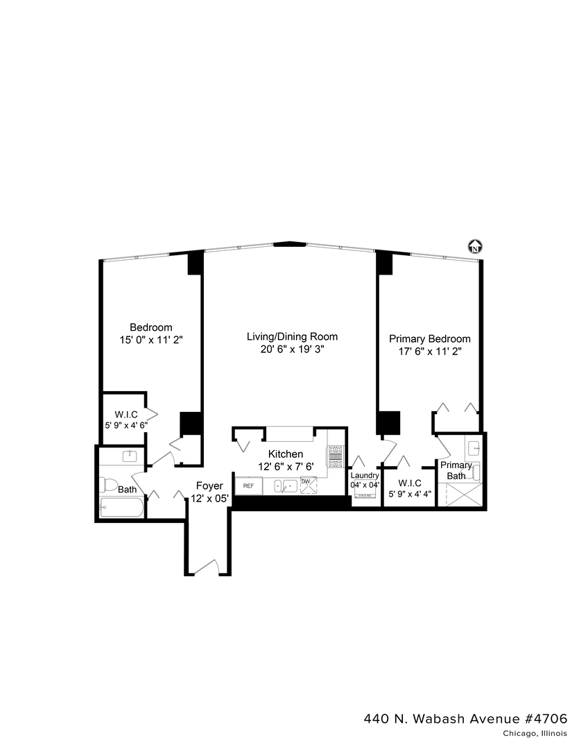 440 North Wabash Avenue, Unit 4706 Chicago, IL 60611 - Photo 29 of 29 a picture of a floor plan
