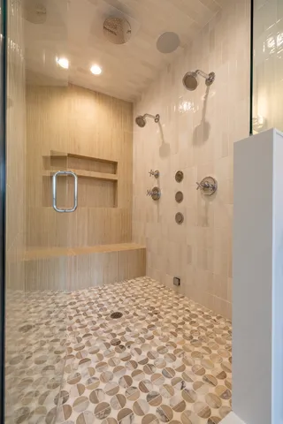 a bathroom with a shower