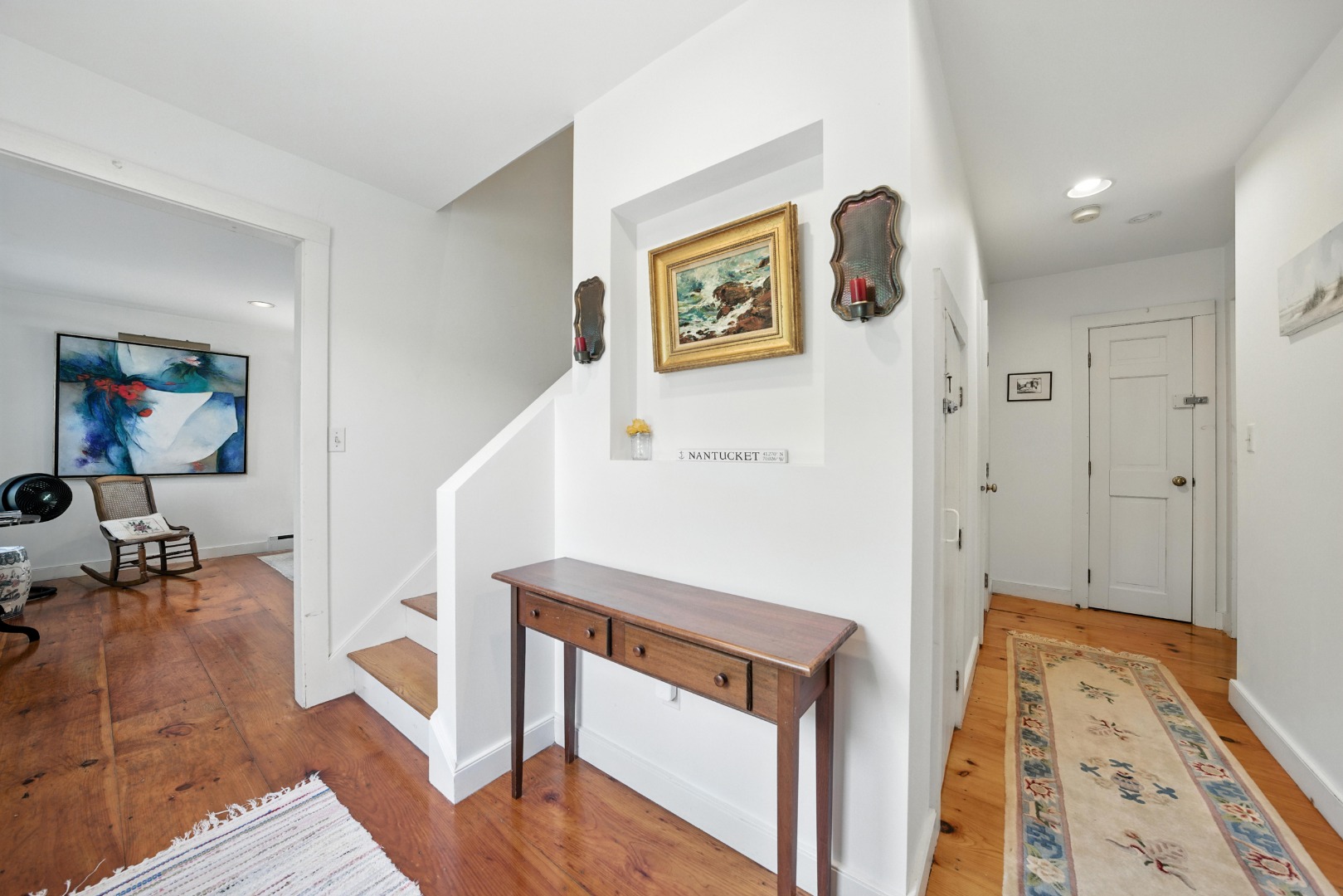 10 Meadow View Drive Nantucket, MA 02554 - Photo 27 of 48 a view of a hallway with workspace and entryway with wooden floor