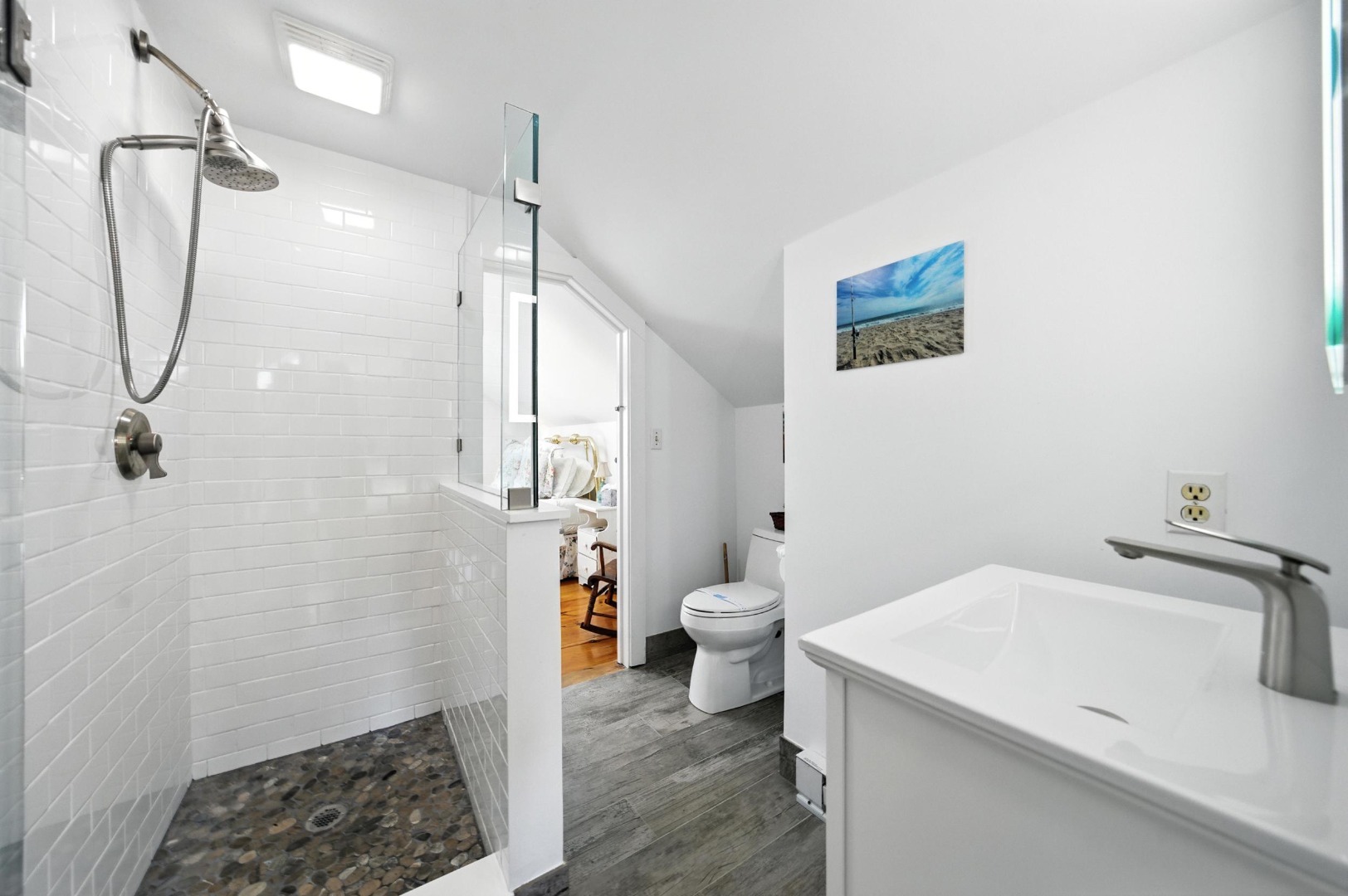 10 Meadow View Drive Nantucket, MA 02554 - Photo 36 of 48 a bathroom with a sink a toilet and shower