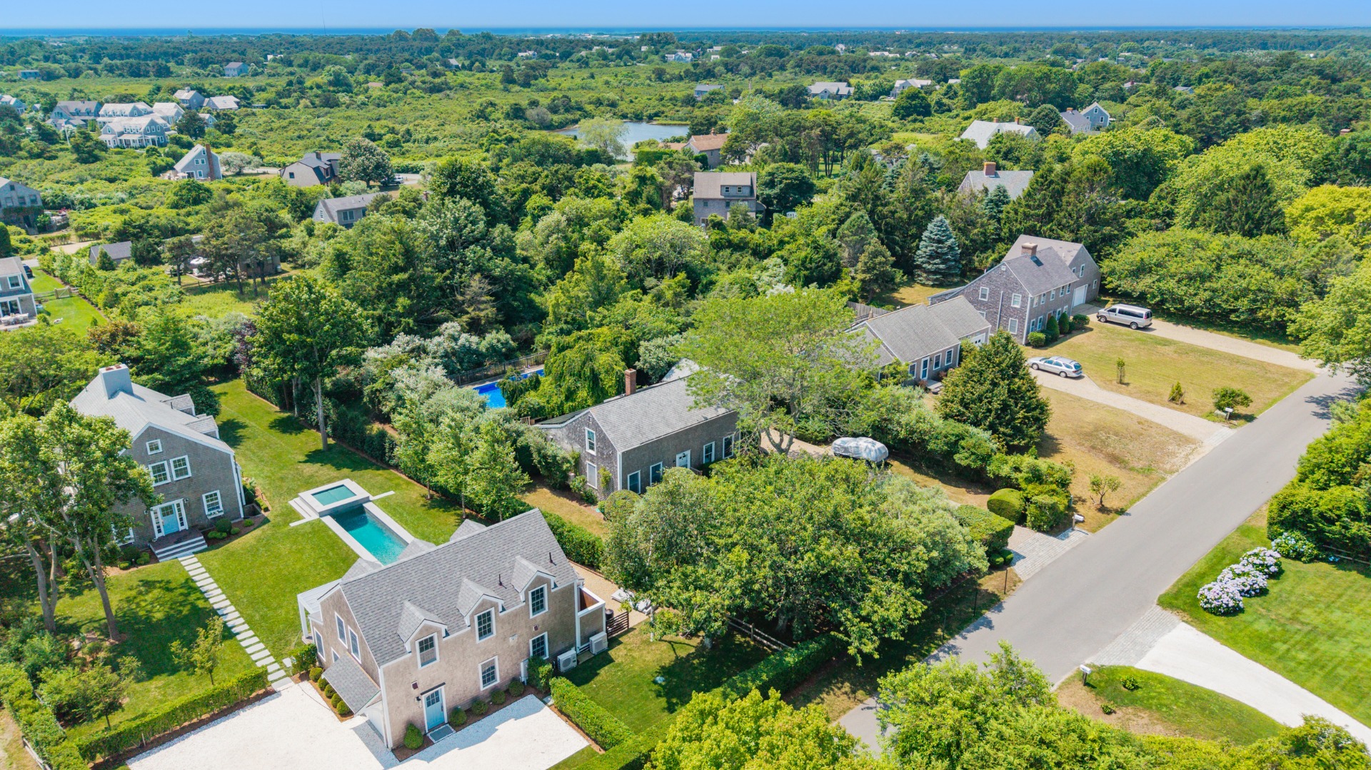 10 Meadow View Drive Nantucket, MA 02554 - Photo 41 of 48 an aerial view of a house with yard swimming pool outdoor seating and yard
