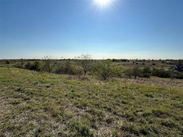 a view of a field with an ocean