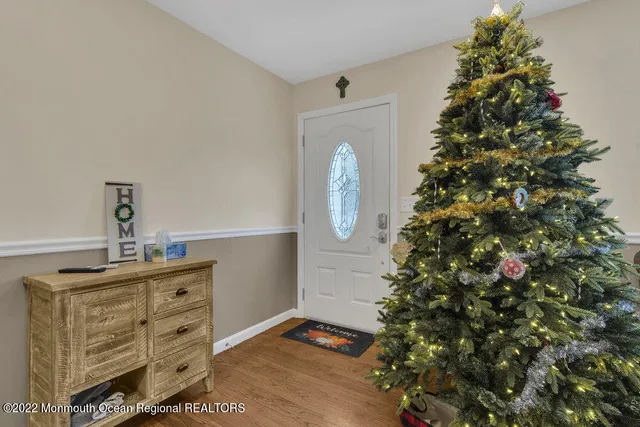 a view of a hallway to a room