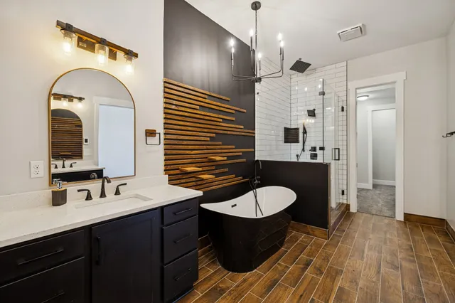 a bathroom with a shower