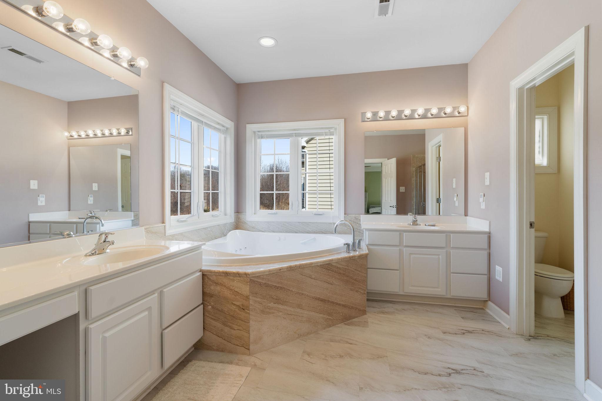 5102 Hugunin Way Perry Hall, MD 21128 - Photo 24 of 45 a large bathroom with a large tub sink shower and mirror