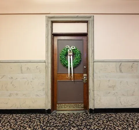 a view of a door