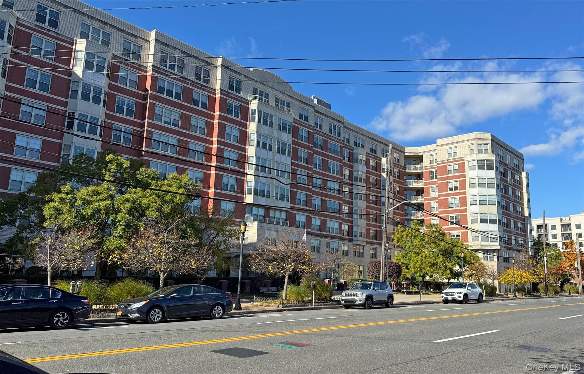a view of a building and a street view