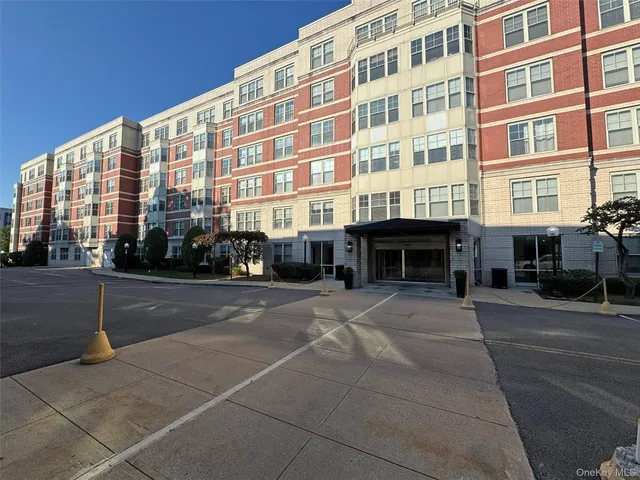 a front view of a building with street