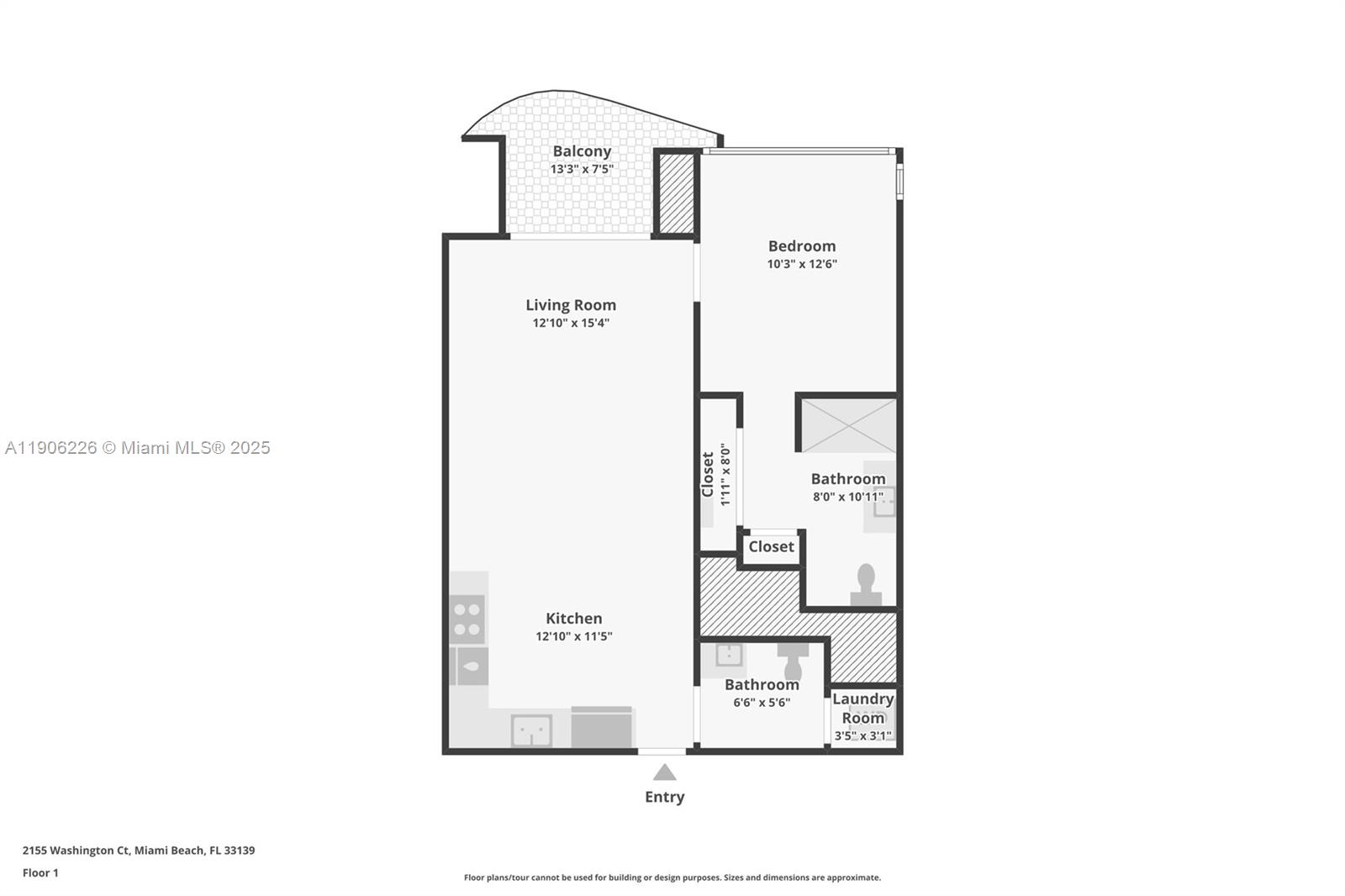 2155 Washington Court, Unit 303 Miami Beach, FL 33139 - Photo 32 of 35 a picture of a floor plan