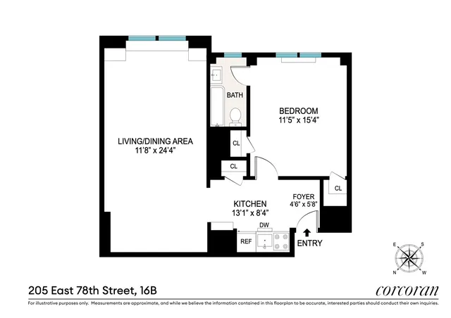 $545,000 | 205 East 78th Street, Unit B16 | Upper East Side