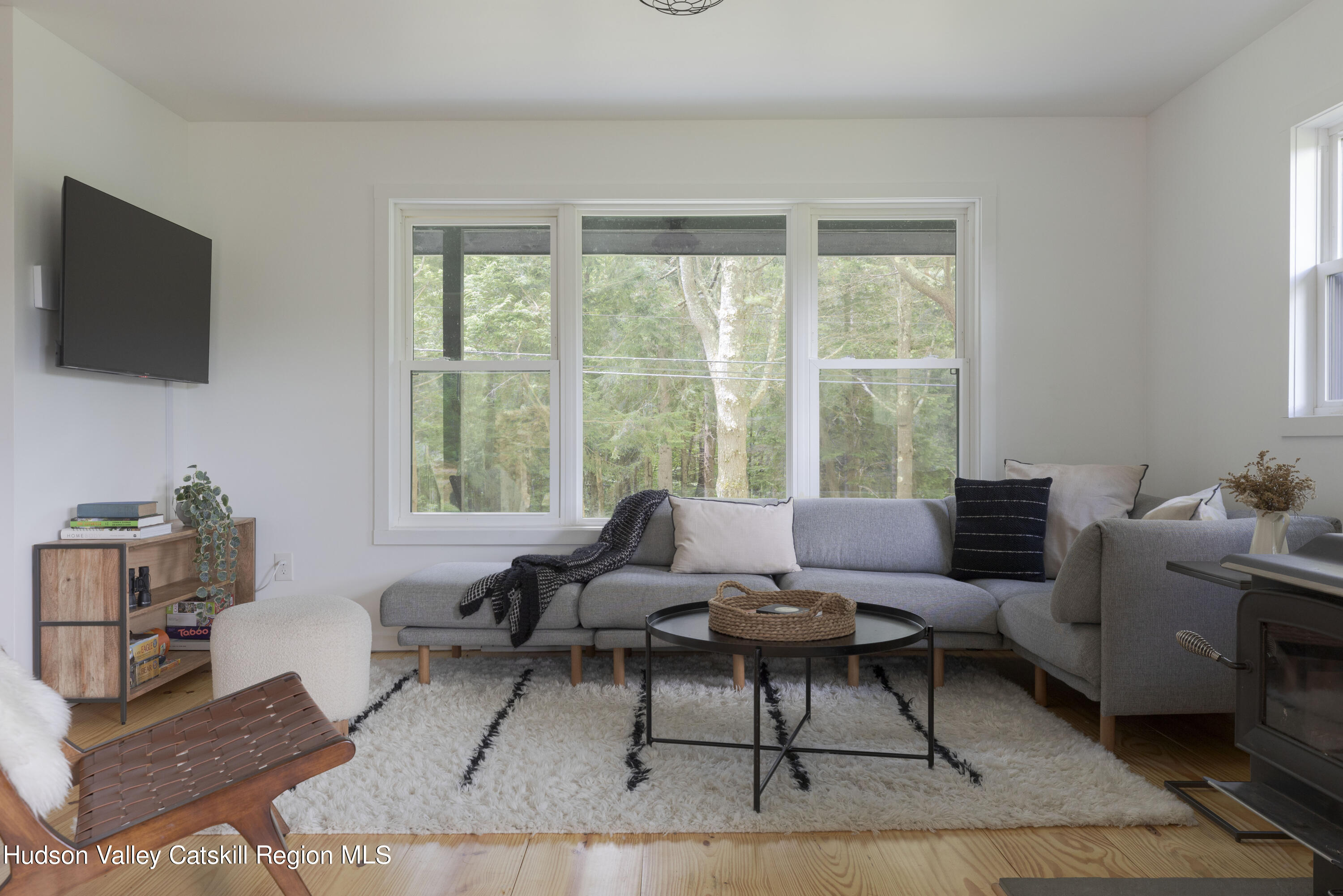 5646 Red Hill Road Claryville, NY 12725 - Photo 13 of 30 a living room with furniture and a flat screen tv