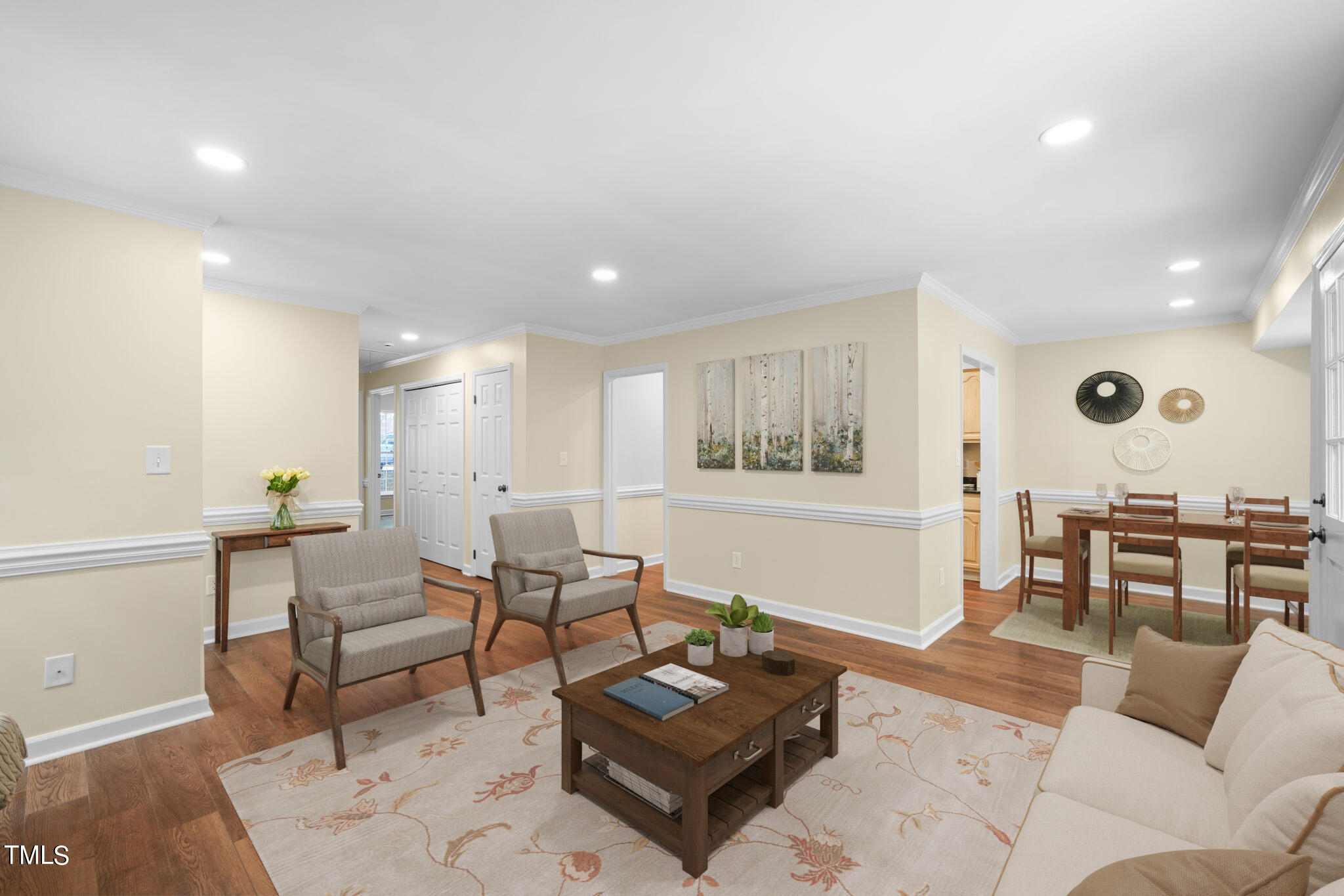 4547 Hershey Court Raleigh, NC 27613 - Photo 6 of 39 (Virtually Staged) Family Room & Dining
