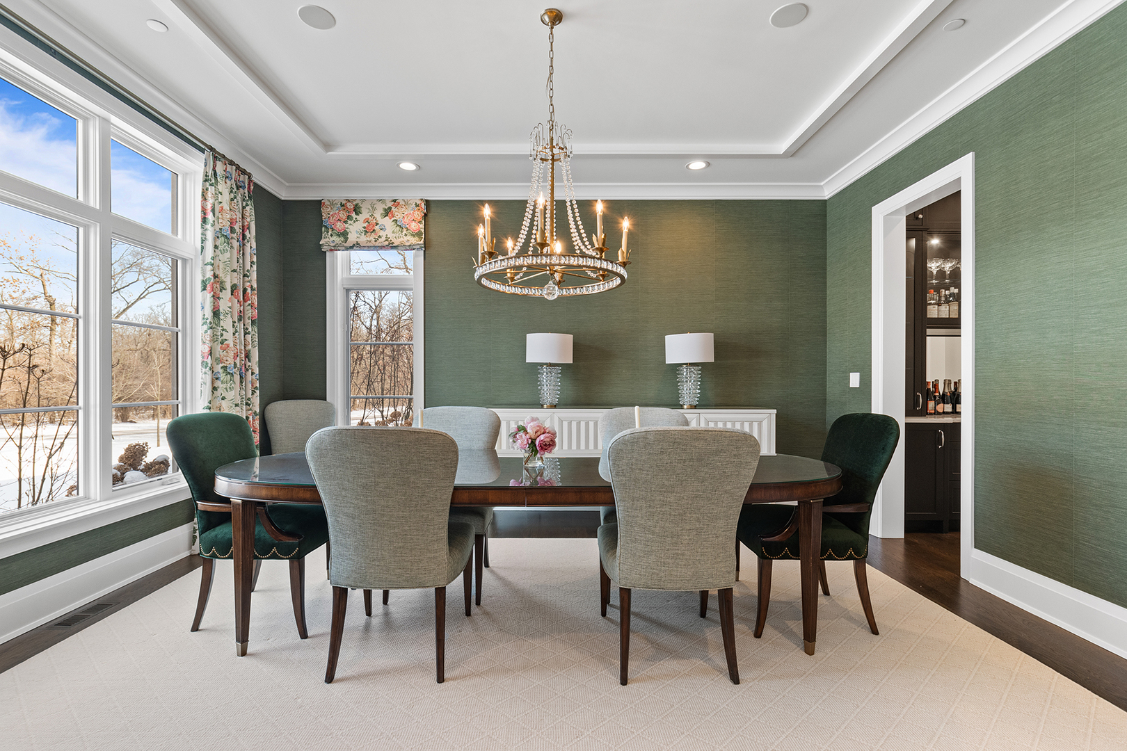 511 Lansdowne Lane Lake Bluff, IL 60044 - Photo 11 of 69 a view of a dining room with furniture window and outside view
