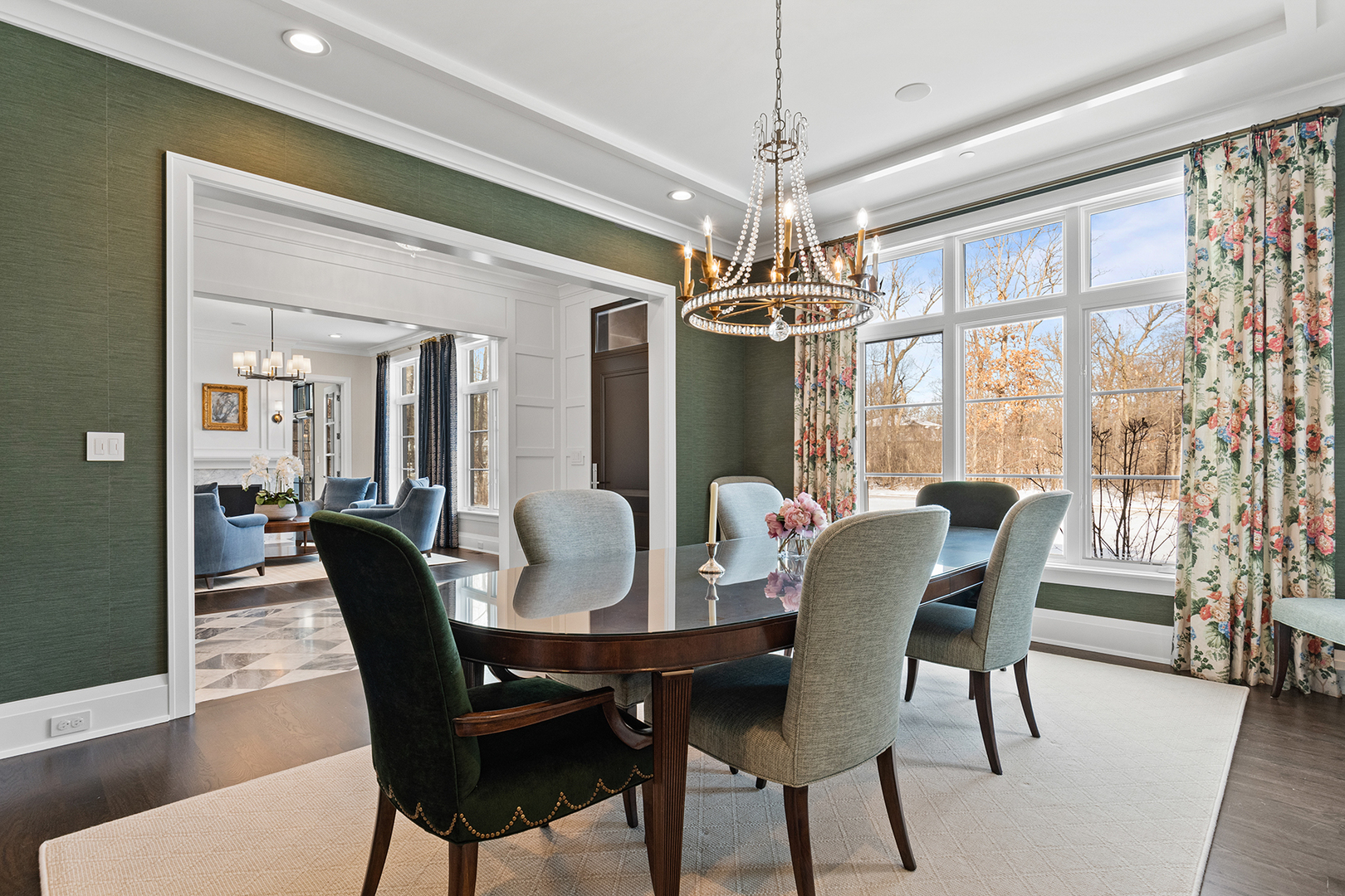 511 Lansdowne Lane Lake Bluff, IL 60044 - Photo 12 of 69 a view of a dining room with furniture window and outside view