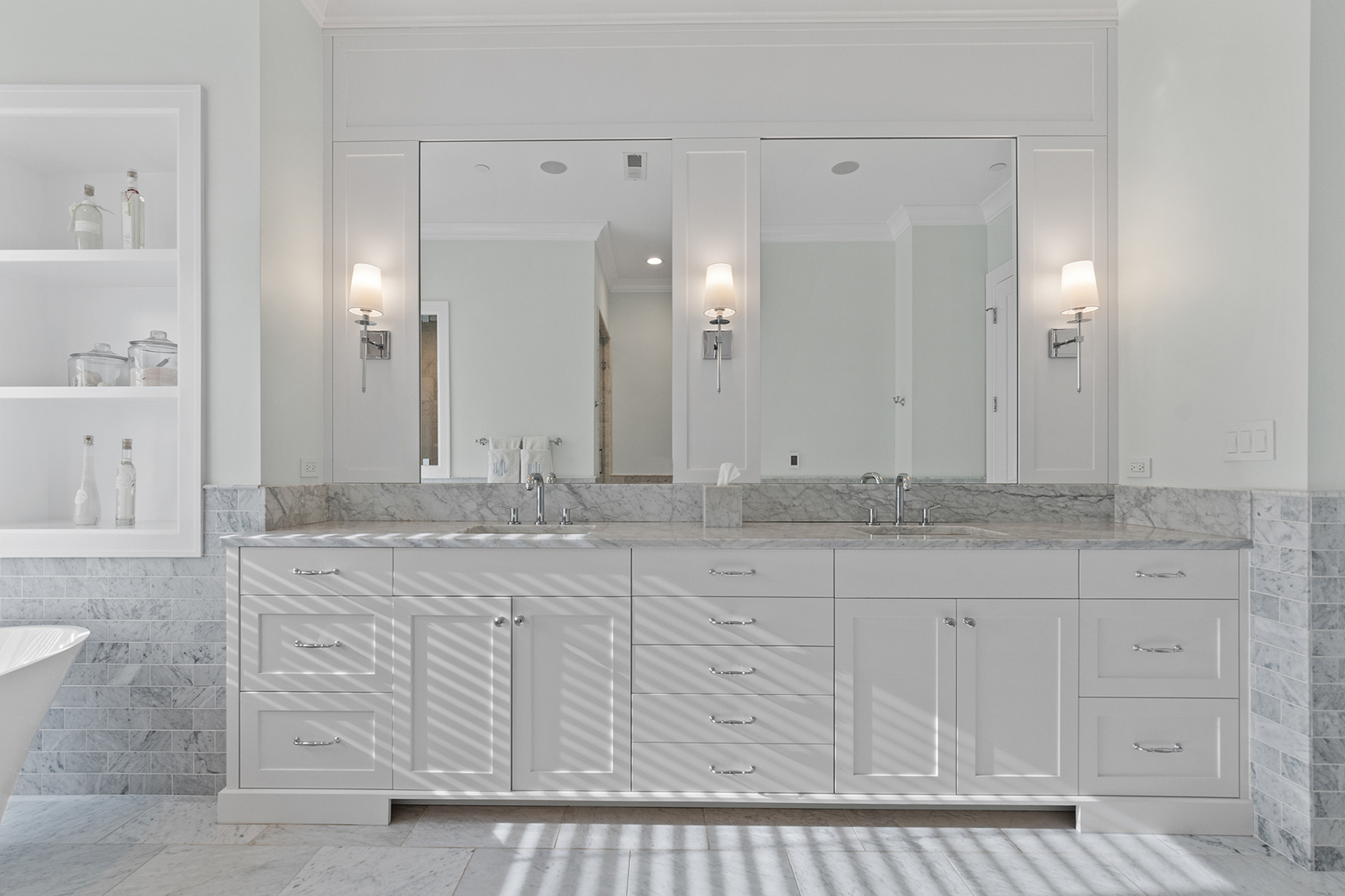 511 Lansdowne Lane Lake Bluff, IL 60044 - Photo 41 of 69 a bathroom with a granite countertop double vanity sink and mirror