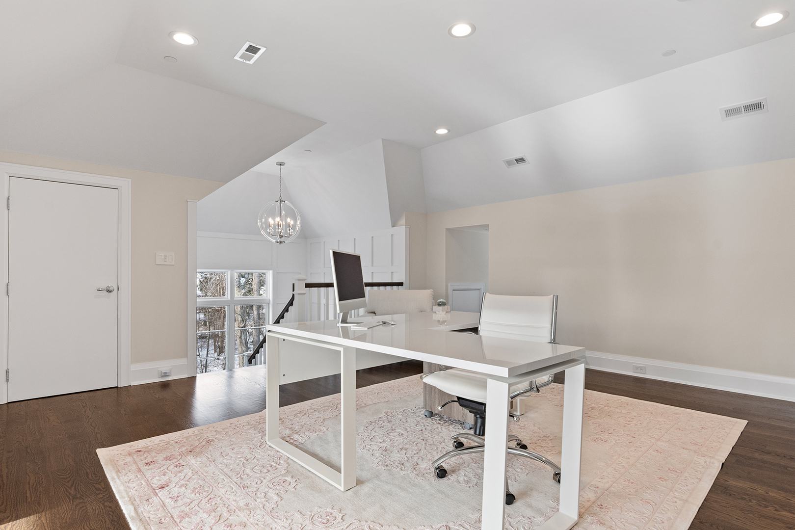 511 Lansdowne Lane Lake Bluff, IL 60044 - Photo 50 of 69 a workspace with furniture and wooden floor