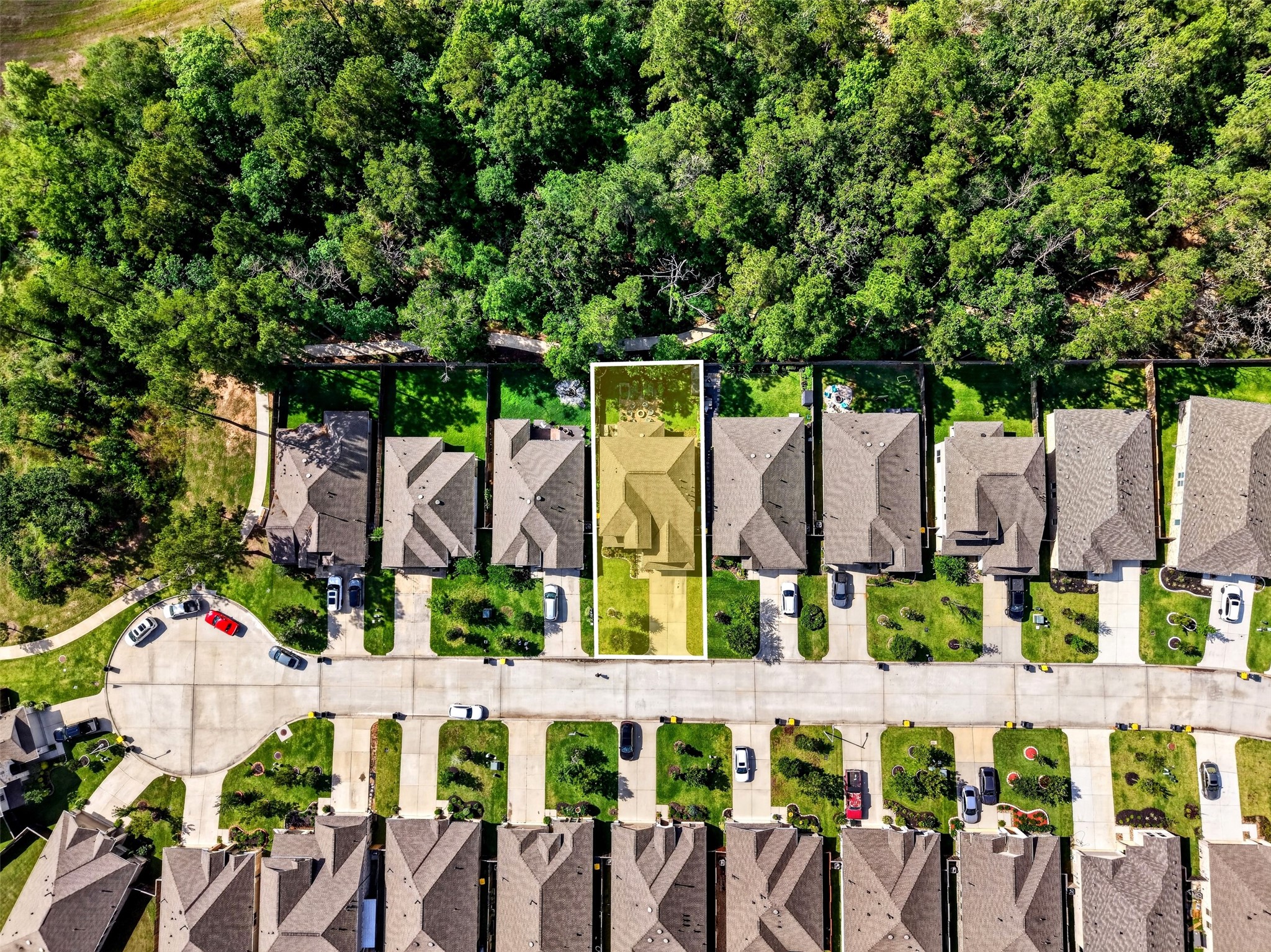 2832 Mistygate Court Conroe, TX 77301 - Photo 46 of 50 Overhead aerial view showing the property setting and nearby green space and no backyard neighbors.