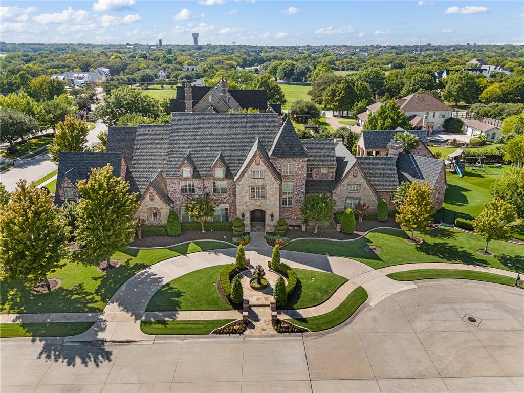 6900 Rockingham Court Colleyville, TX 76034 - Photo 4 of 40 Gated, Private Cul-de-Sac Estate Home with Stone and brick exterior, multi-gabled roofline and Detached 2-Story Guest House, 10,026 total square footage combined