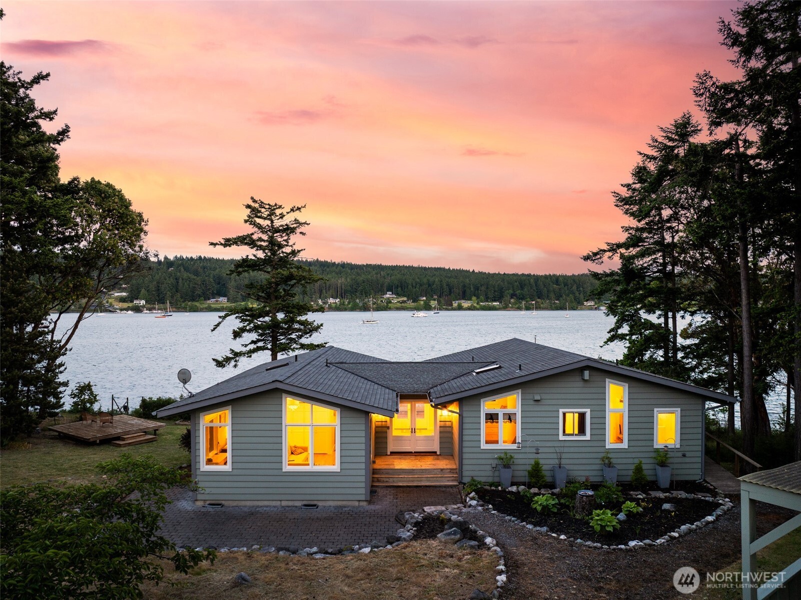 1794 Bayshore Road Lopez Island, WA 98261 - Photo 4 of 39 a view of a house with a swimming pool