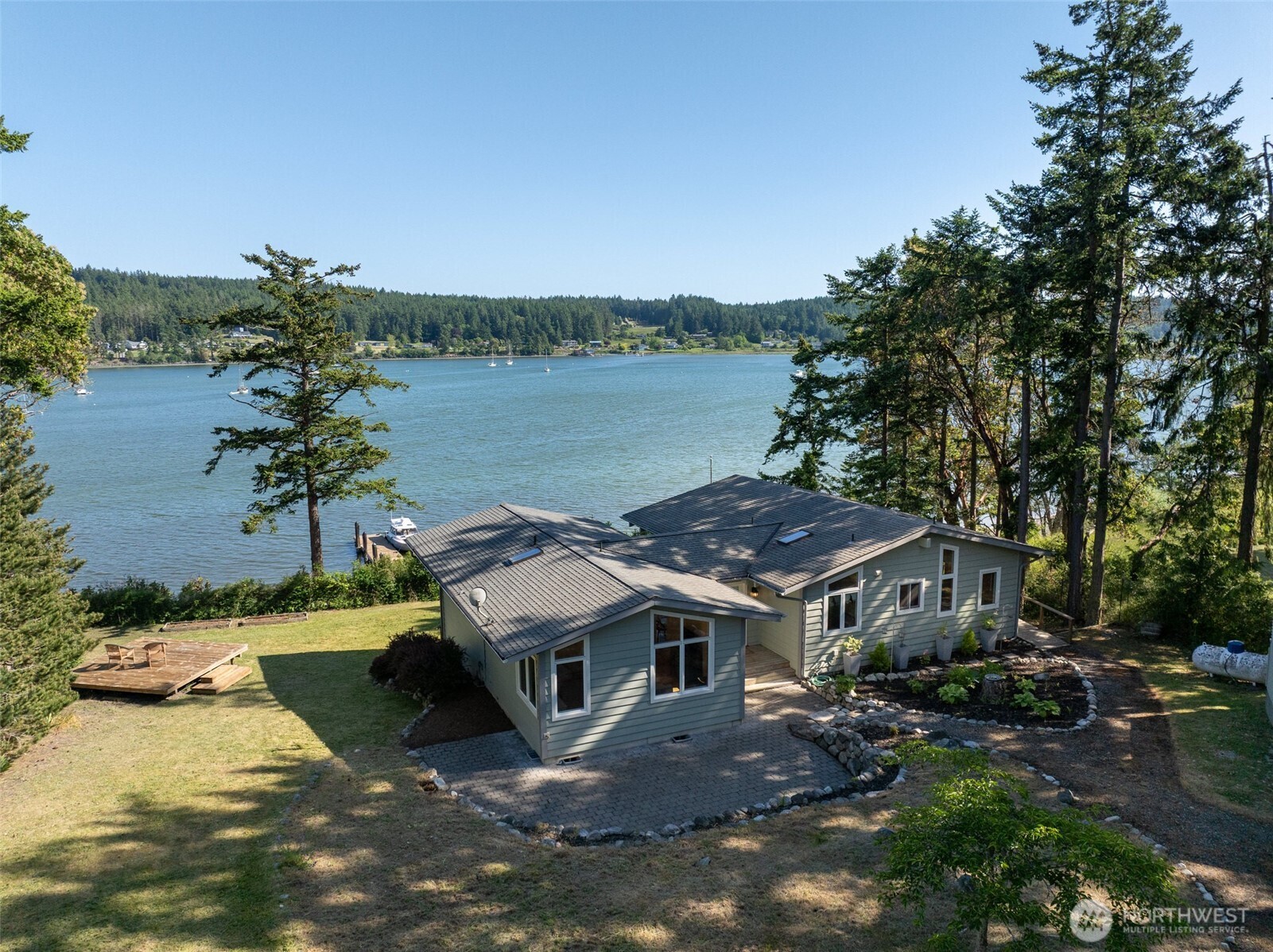 1794 Bayshore Road Lopez Island, WA 98261 - Photo 10 of 39 a view of a house with a lake view