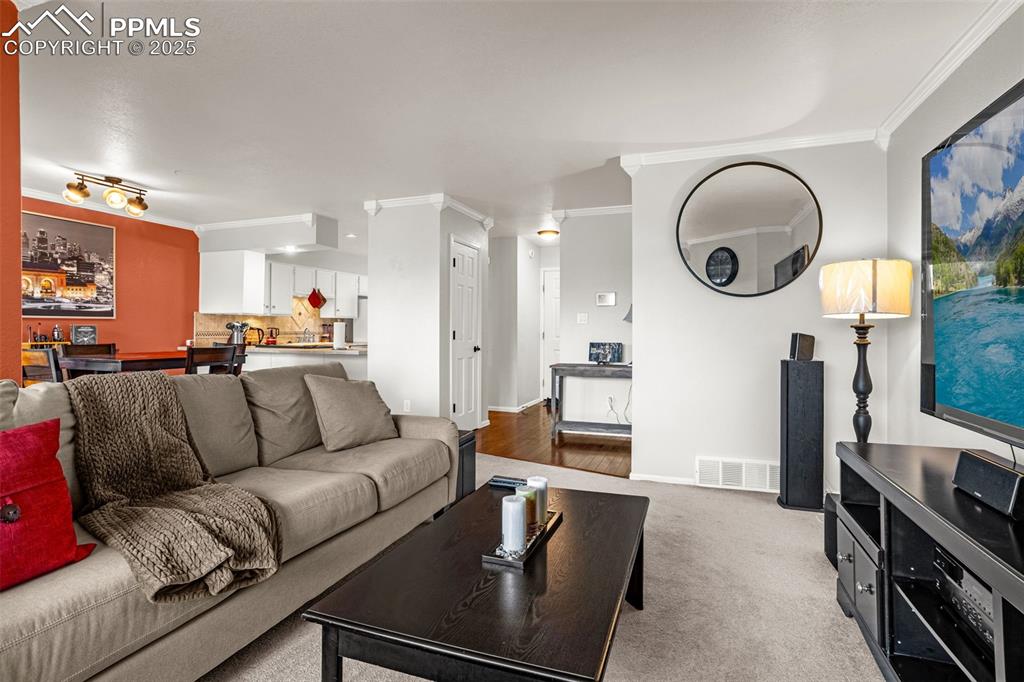 342 Mission Hill Way Colorado Springs, CO 80921 - Photo 17 of 37 a living room with furniture and a mirror
