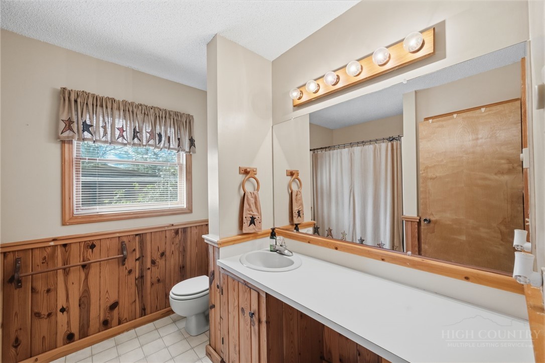 83 Pine Ridge Loop Newland, NC 28657 - Photo 12 of 32 a bathroom with a sink a toilet a mirror and a tub