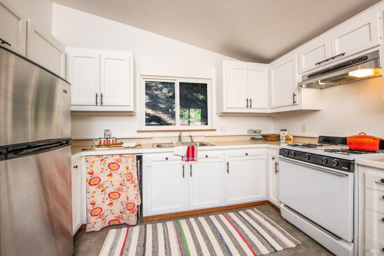 251 West End Avenue San Rafael, CA 94901 - Photo 13 of 35 a kitchen with stainless steel appliances a refrigerator sink and cabinets