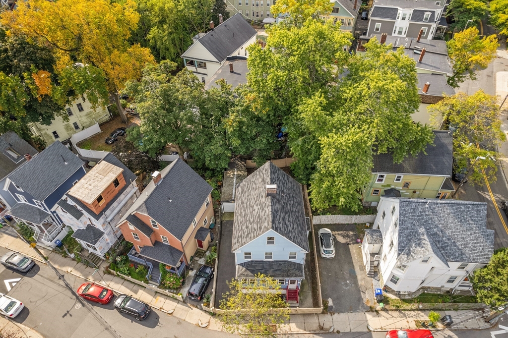 an aerial view of multiple house