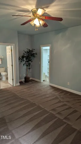 a view of a livingroom with a chandelier