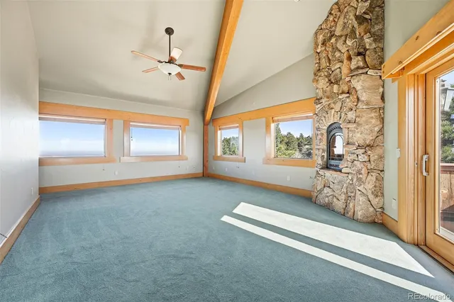 a view of an empty walk in closet