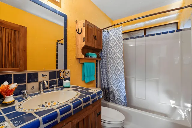 a bathroom with a shower a sink and a toilet