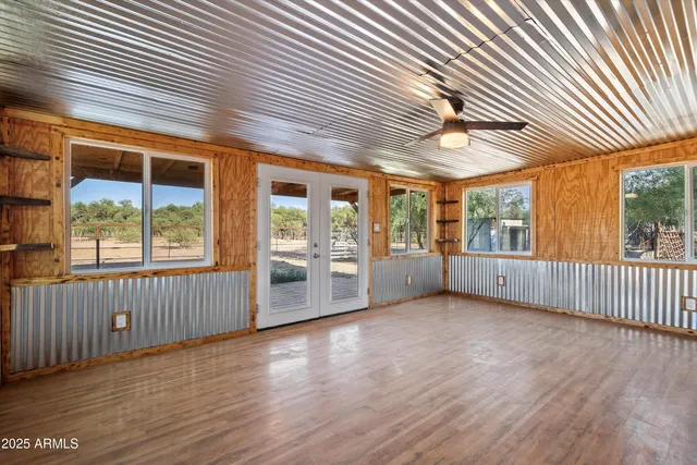 a view of a terrace with yard