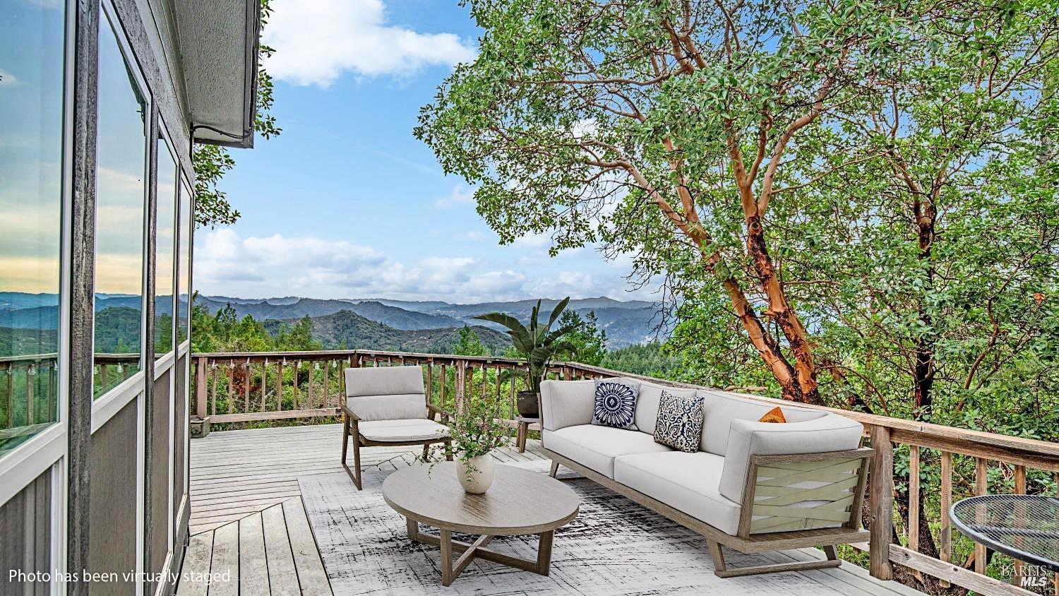 505 McNair Road Cloverdale, CA 95425 - Photo 2 of 55 a view of roof deck with couches and wooden floor