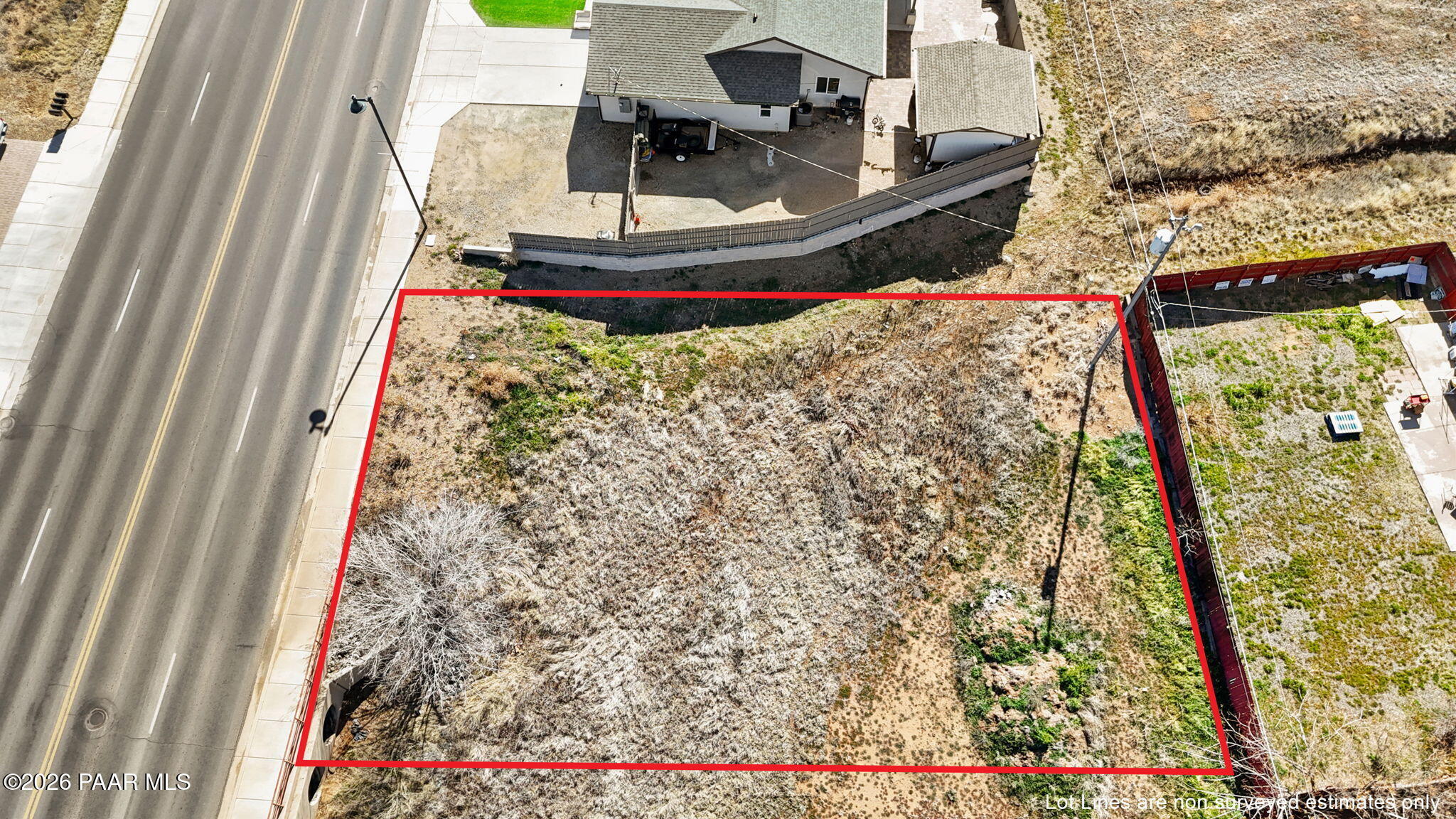 4516 North Robert Road Prescott Valley, AZ 86314 - Photo 9 of 11 9-Aerial (5) Lot Lines