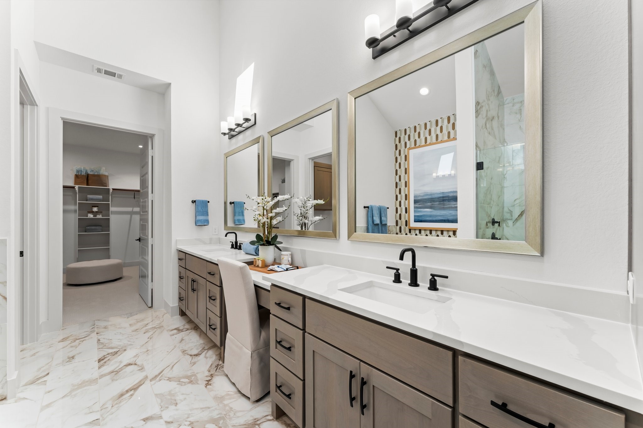 322 Marsh Wren Way Magnolia, TX 77354 - Photo 13 of 19 a bathroom with a sink double vanity and a mirror