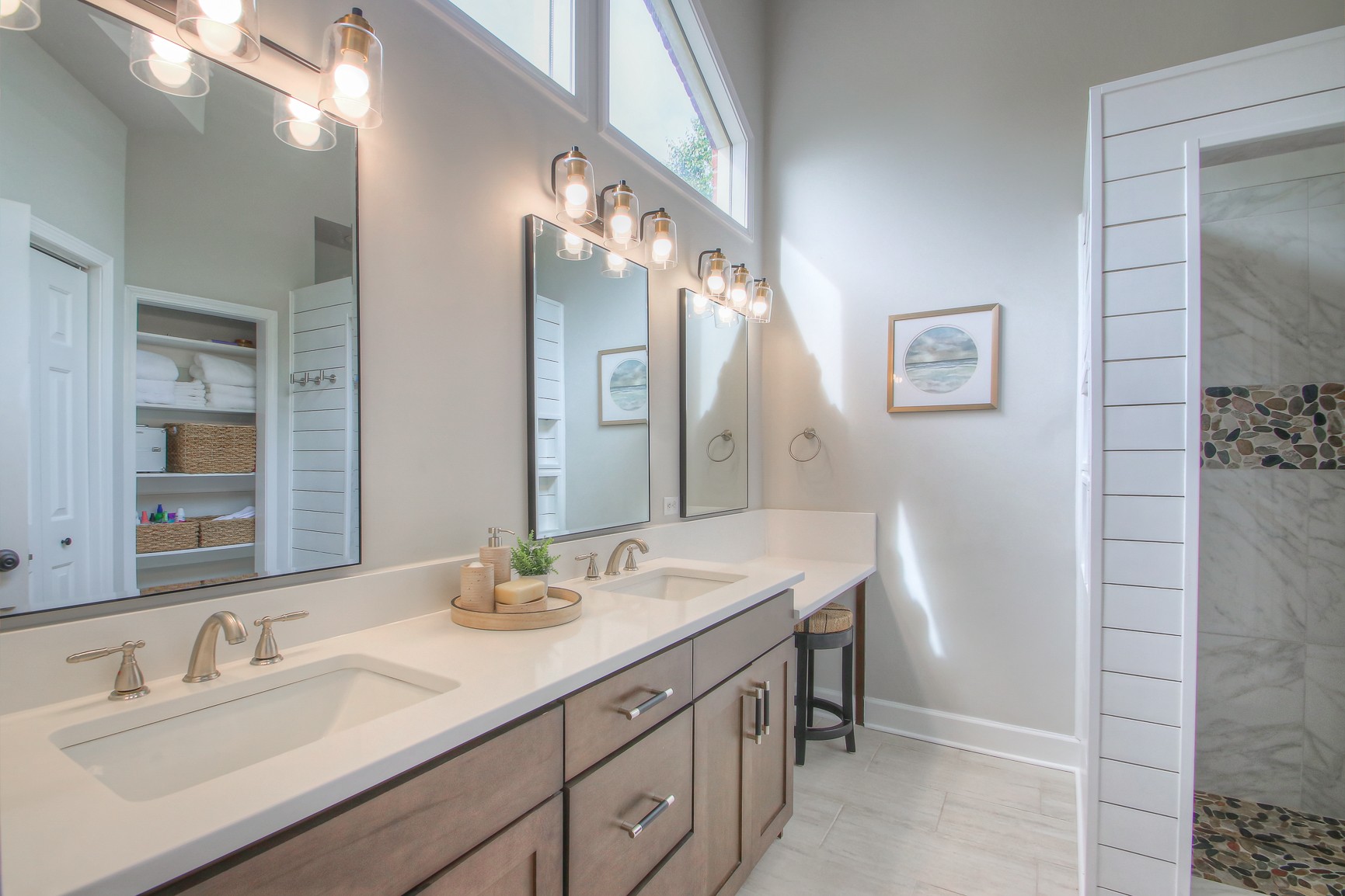529 Crofton Park Lane Franklin, TN 37069 - Photo 24 of 59 a bathroom with a double vanity sink and a mirror