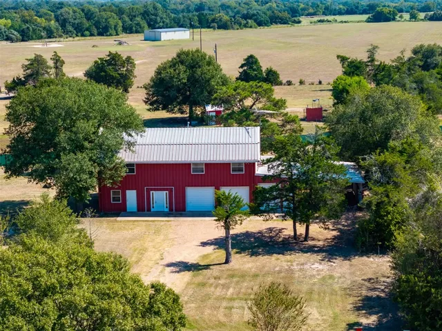 an aerial view of a house