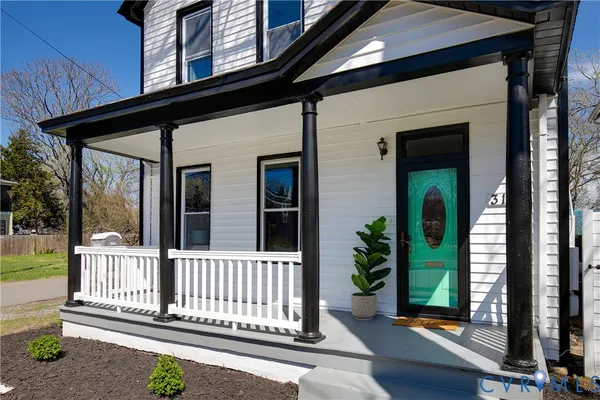 front view of a house with a porch