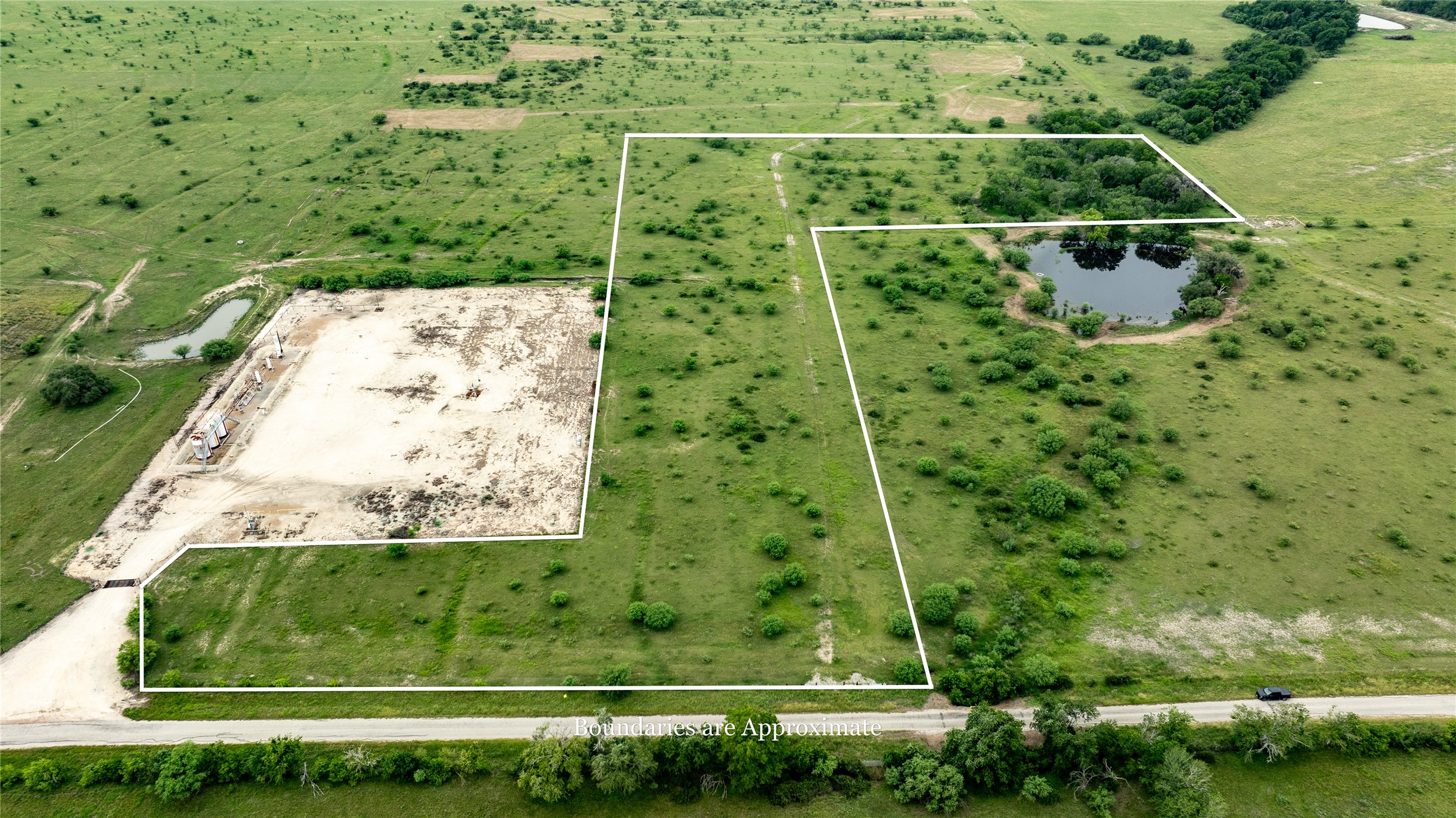 Lot 1 Concrete-Edgar Road Cuero, TX 77954 - Photo 7 of 15 Overview of rural landscape with property boundaries highlighted