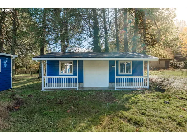 a view of a house with a porch