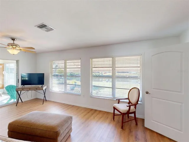 a view of a lake with houses