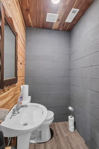 a bathroom with a sink and a toilet
