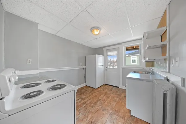 a room with a washer and dryer