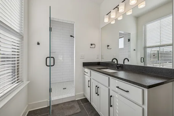 a bathroom with a shower