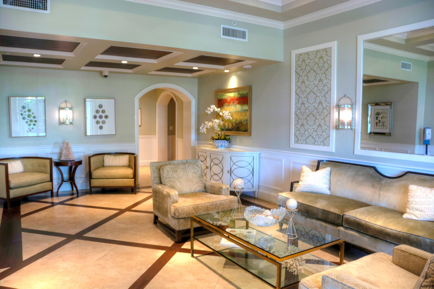 400 Ocean Trail Way, Unit 1405 Jupiter, FL 33477 - Photo 28 of 41 a living room with furniture and a fireplace